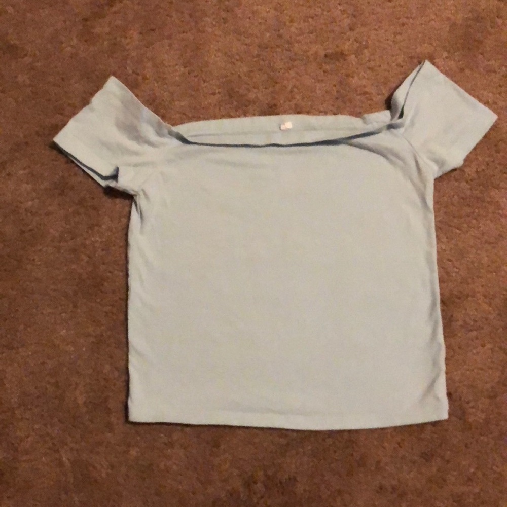 Light Blue Off the Shoulders Top